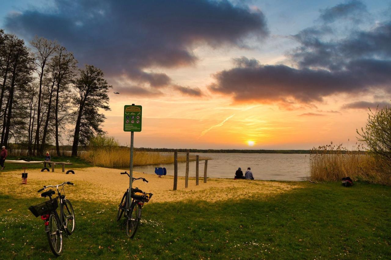 gemütliches Ferienhaus am See I überdachte Terrasse I 2 SZ I Strand fussläufig Joachimsthal Exterior foto